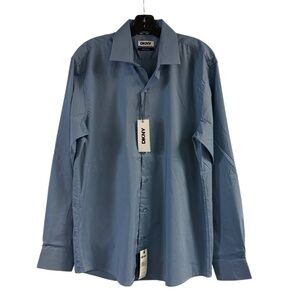 NWT DKNY Slim Fit Light Blue Dress Shirt Size L (16-16.5)